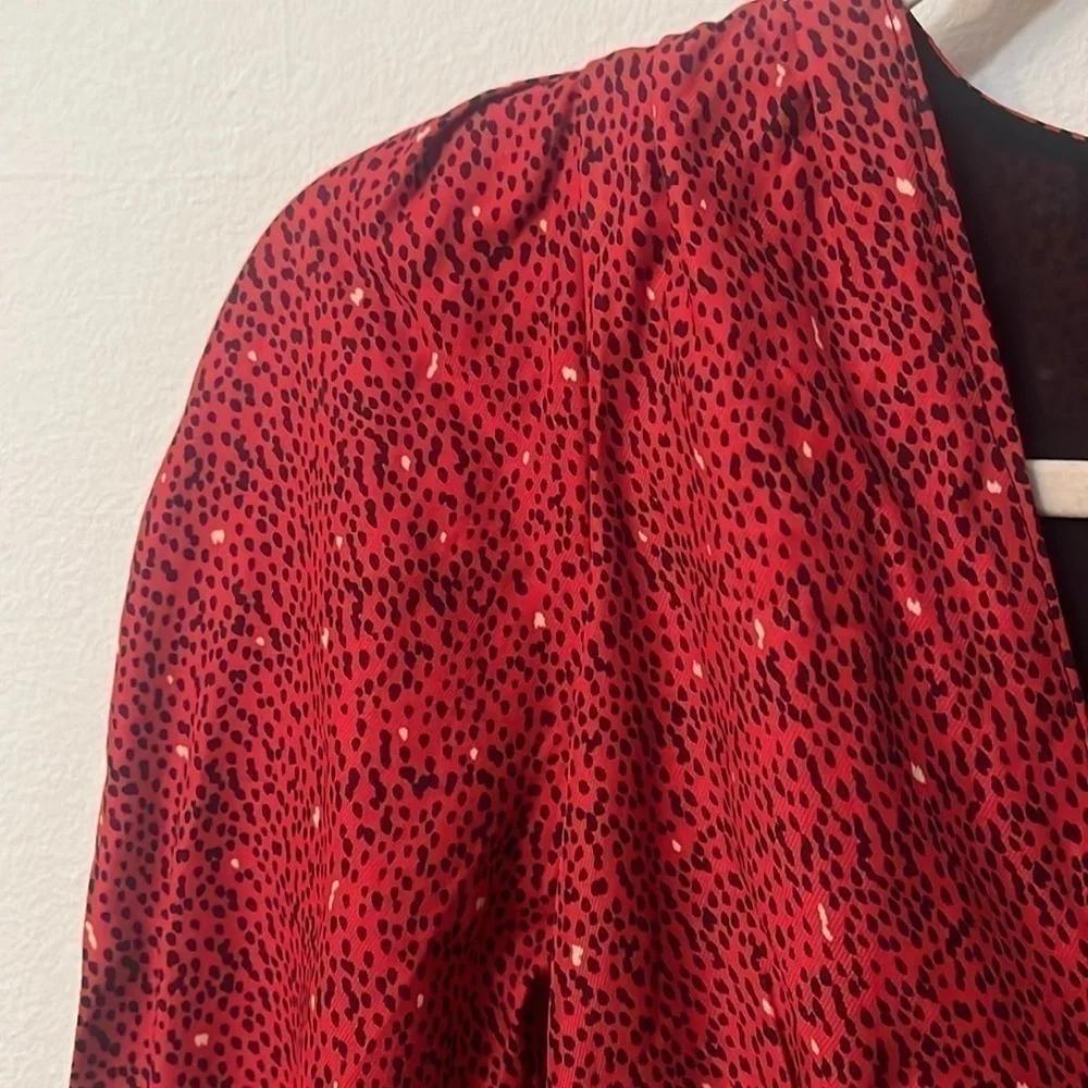 ZARA Plunging Neck Slight Ruched Long Sleeve Mini Dress SZ XS NWT - Picture 7 of 7